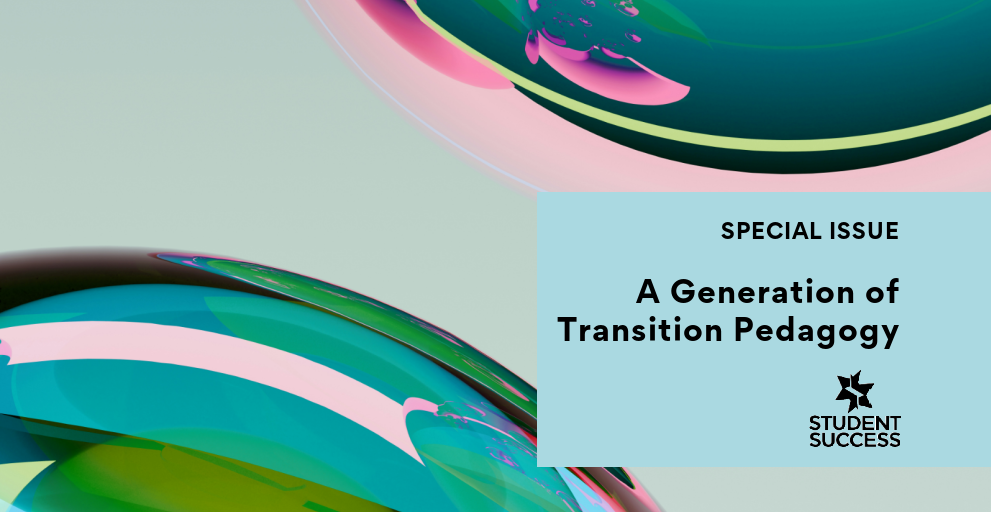 Title image with patterns. 2025 Student Success Special issue - A Generation of Transition Pedagogy. Issue image adapted from photo by Logan Voss on Unsplash